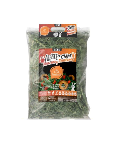 Zanahoria Heno Alfalfa chips manzana y zanahoria 1kg